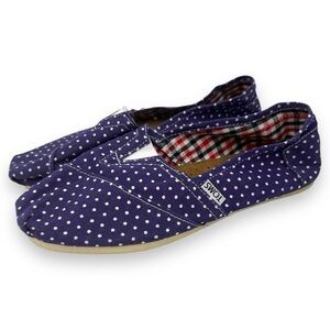 Toms Classic Polka Dot Canvas Flats Purple 9